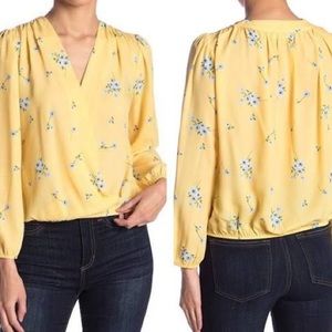 Anthropologie Elodie Yellow Floral Top